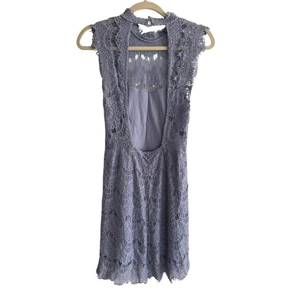 Intimately Free People Daydream Lace Periwinkle Minidress Open Back size Large - Picture 4 of 12